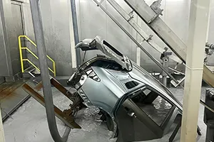 Double-swing-arm conveyor